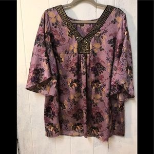 XXL purple tunic with interesting embellishments